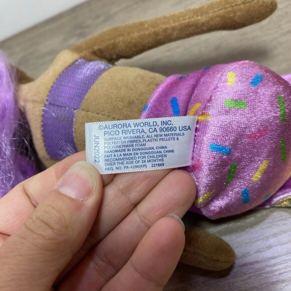 Aurora Sea Sparkles Sprinkle Sparkles Blueberry Mermaid Plush 18” Purple Hair - Picture 5 of 5